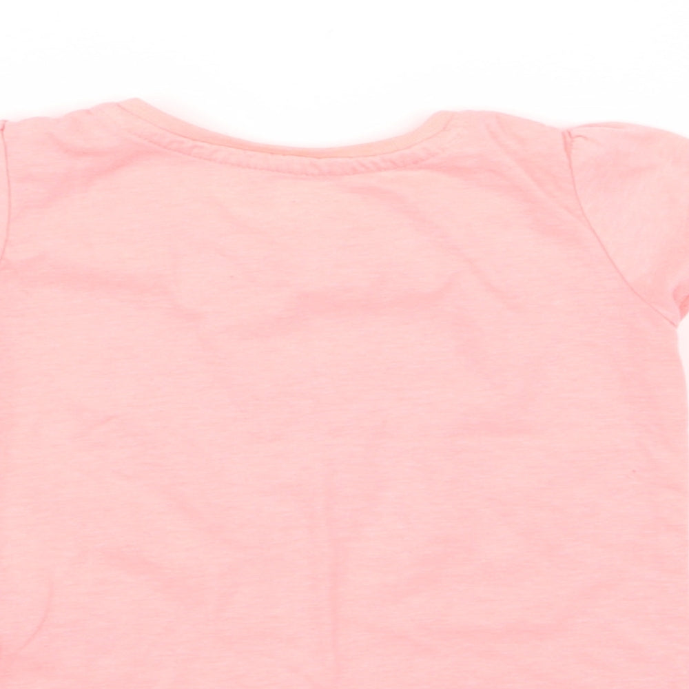 Primark Girls Pink   Basic T-Shirt Size 6-9 Months  - butterfly