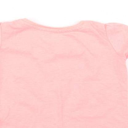 Primark Girls Pink   Basic T-Shirt Size 6-9 Months  - butterfly