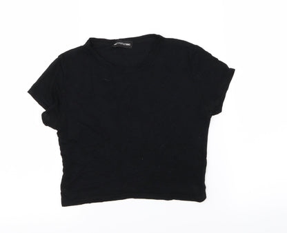 Womens UK Size 8 PLT Black Basic T-Shirt