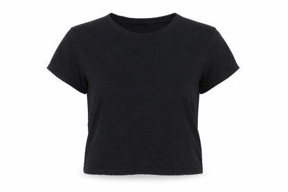 Womens UK Size 8 PLT Black Basic T-Shirt