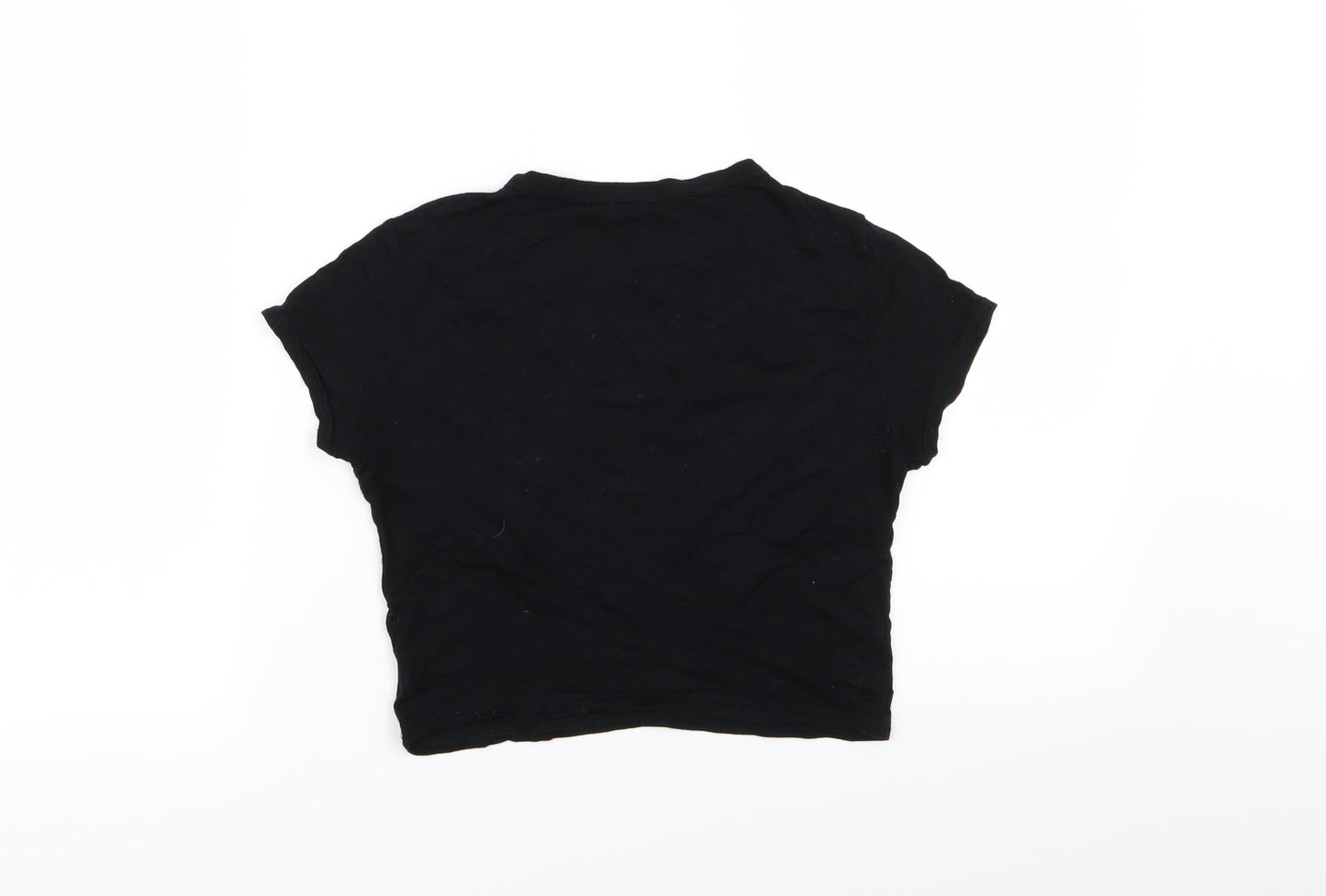 Womens UK Size 8 PLT Black Basic T-Shirt