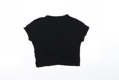 Womens UK Size 8 PLT Black Basic T-Shirt