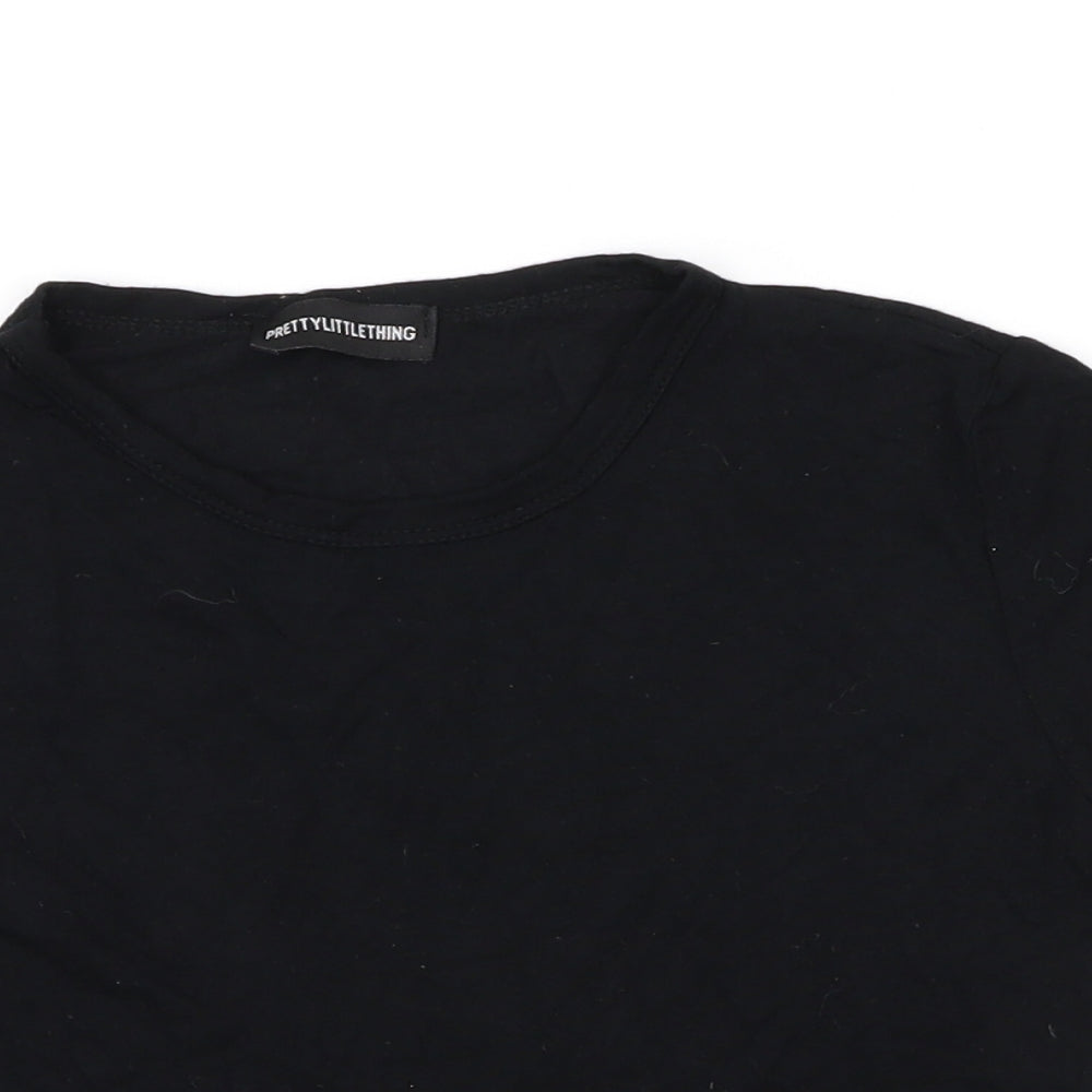 Womens UK Size 8 PLT Black Basic T-Shirt