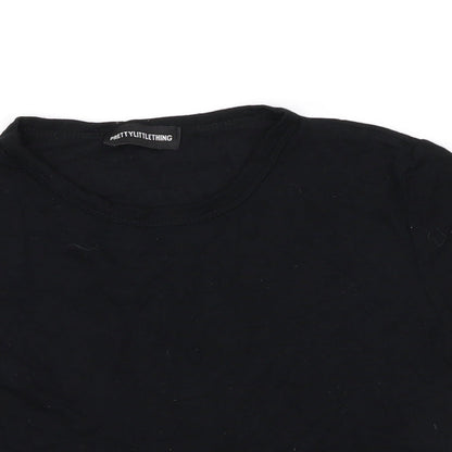 Womens UK Size 8 PLT Black Basic T-Shirt
