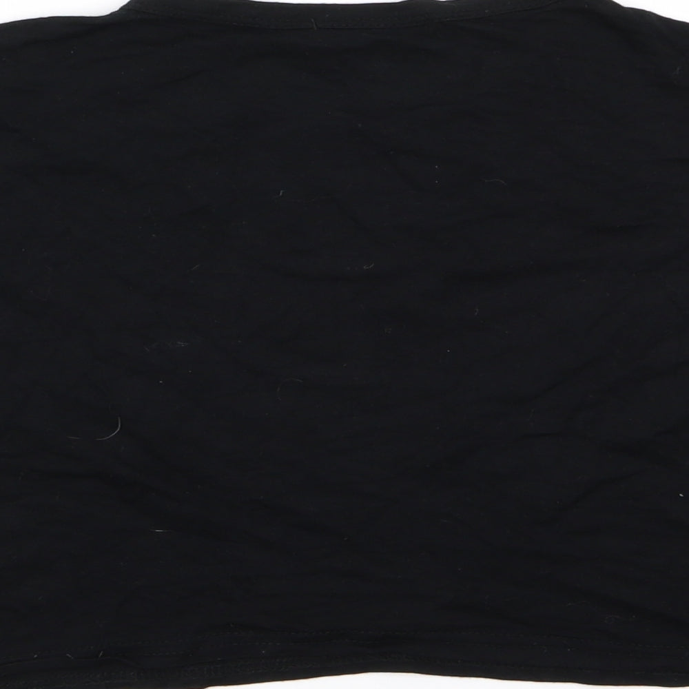 Womens UK Size 8 PLT Black Basic T-Shirt