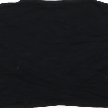 Womens UK Size 8 PLT Black Basic T-Shirt