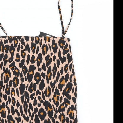 Boohoo Womens Multicoloured Animal Print  Bodysuit One-Piece Size 14