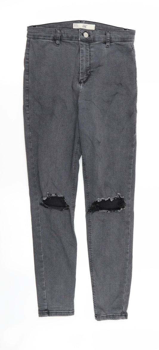 Topshop Womens Grey   Skinny Jeans Size 30 in L30 in