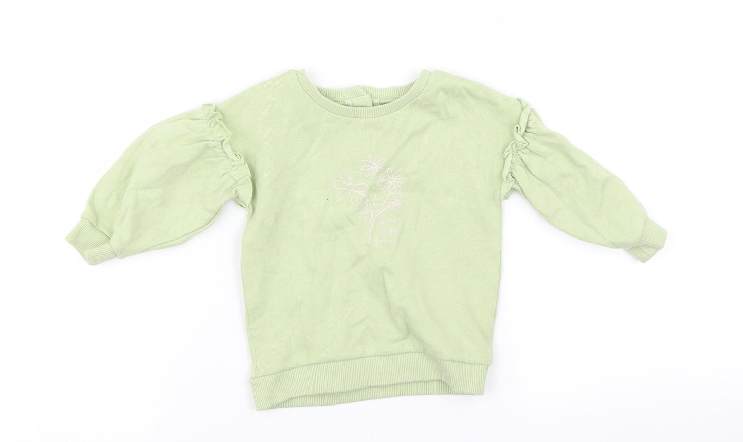 Asda George Girls Green   Pullover Jumper Size 3-6 Months