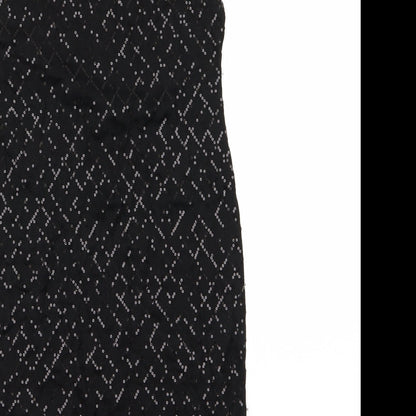 Preworn Womens Black   Pencil Dress  Size 12  - Sequins all over