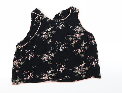 Womens UK Size 14 Topshop Black Basic Tank