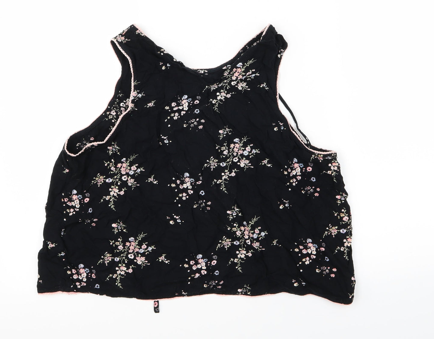 Womens UK Size 14 Topshop Black Basic Tank
