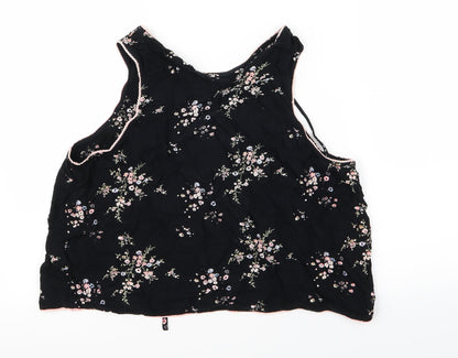 Womens UK Size 14 Topshop Black Basic Tank