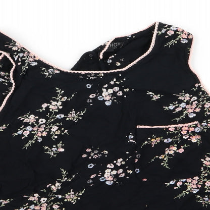 Womens UK Size 14 Topshop Black Basic Tank