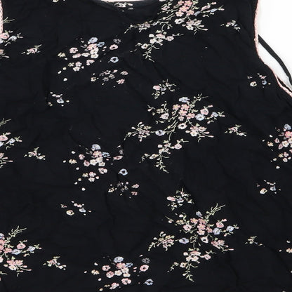 Womens UK Size 14 Topshop Black Basic Tank