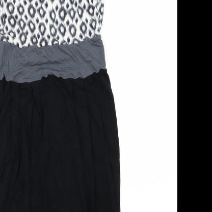 Warehouse Womens Black Animal Print  Pencil Dress  Size 8