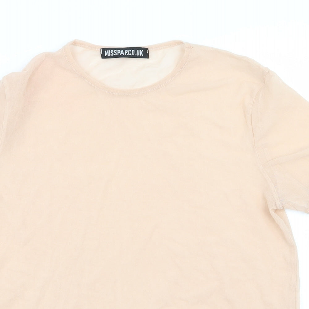 Womens UK Size 6 Misspap Pink Basic T-Shirt