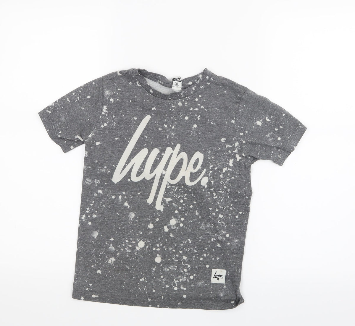Hype Boys Grey Geometric  Basic T-Shirt Size 9-10 Years