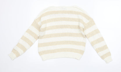 Primark Womens White  Knit Pullover Jumper Size 10