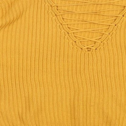 New Look Womens Yellow  Knit Pullover Jumper Size M
