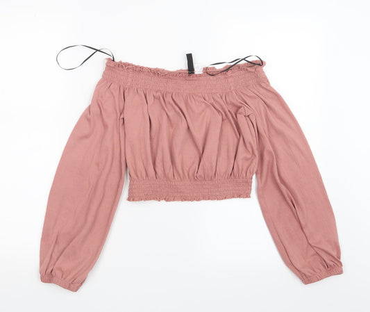 Divided by H&M Womens Pink   Cropped T-Shirt Size XS