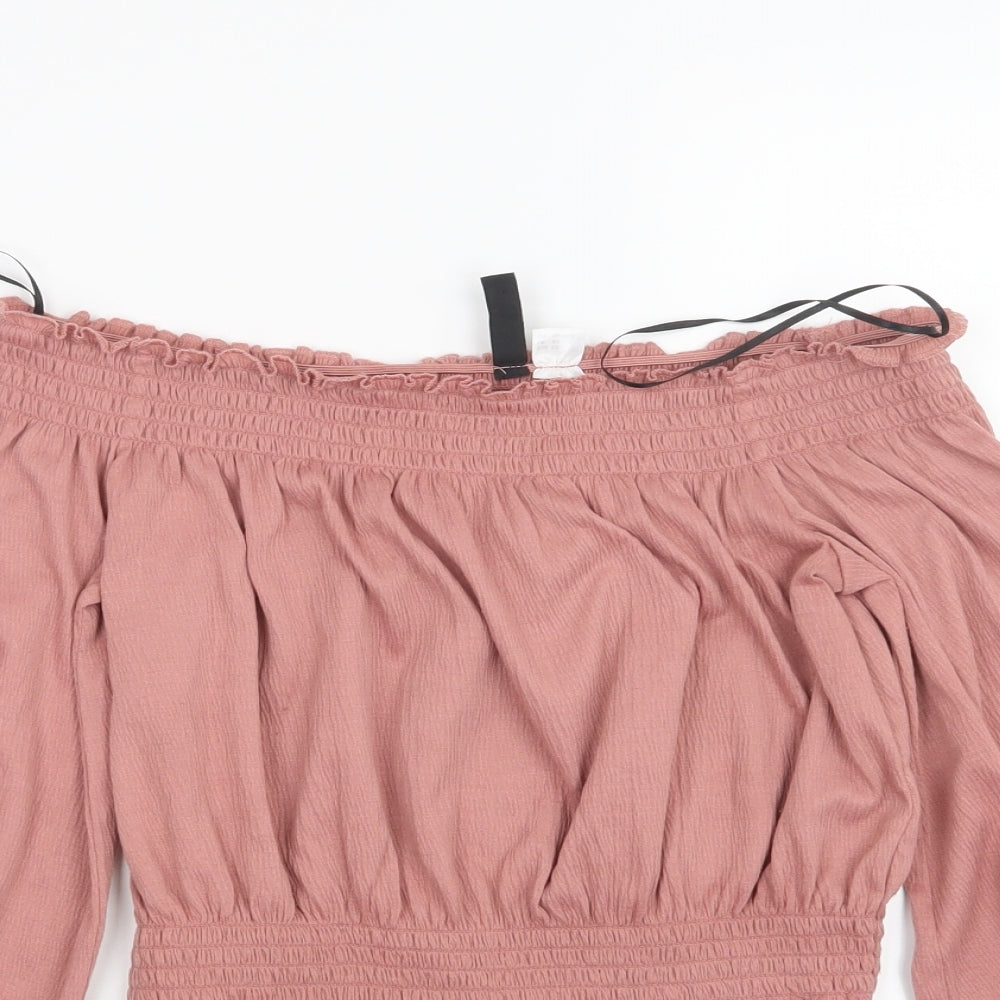 Divided by H&M Womens Pink   Cropped T-Shirt Size XS