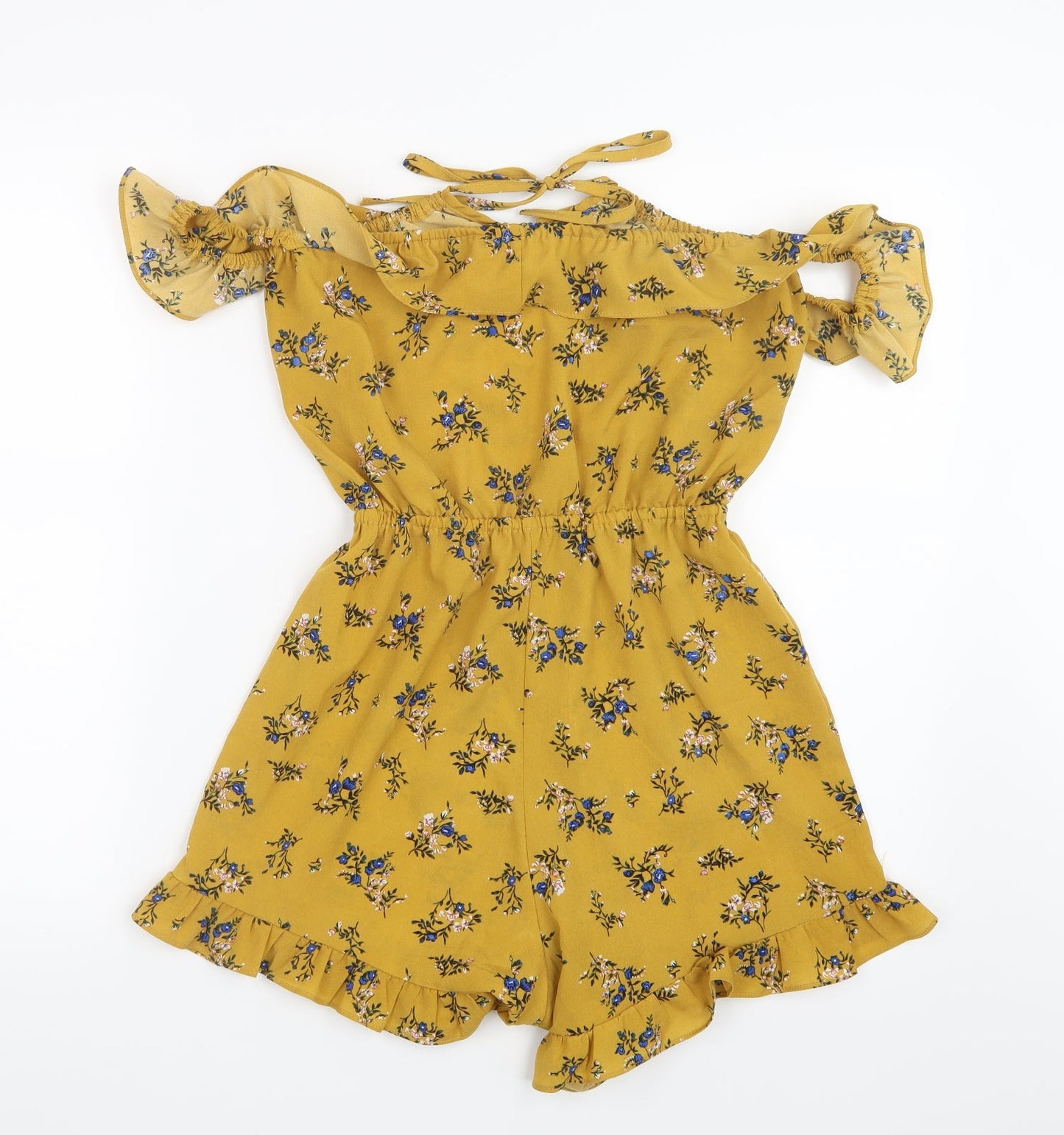 Womens UK Size S Preworn One-Piece Yellow Playsuit