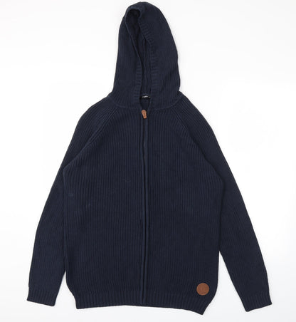 !Solid Womens Blue   Full Zip Jumper Size L