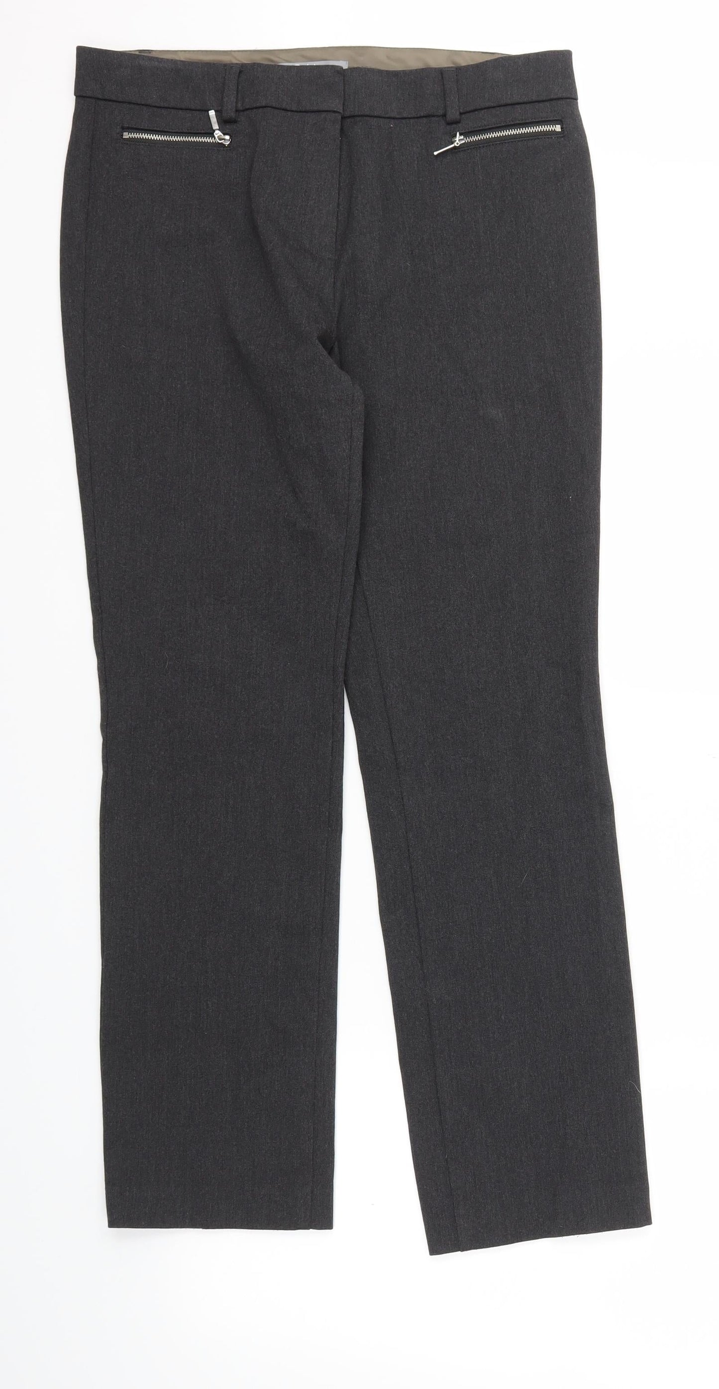 M&S Womens Grey   Trousers  Size 12 L29 in