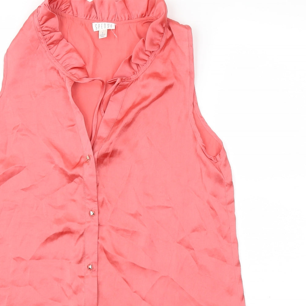Womens UK Size S Spense Pink Basic Blouse