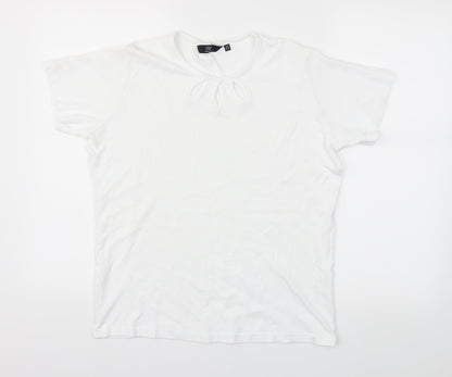 Womens UK Size M Isle White Basic T-Shirt