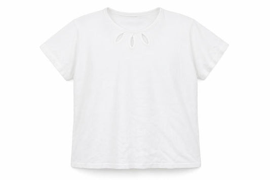 Womens UK Size M Isle White Basic T-Shirt