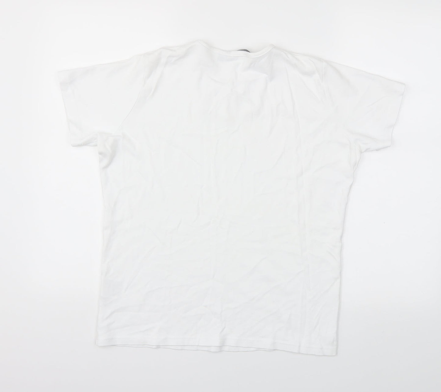 Womens UK Size M Isle White Basic T-Shirt