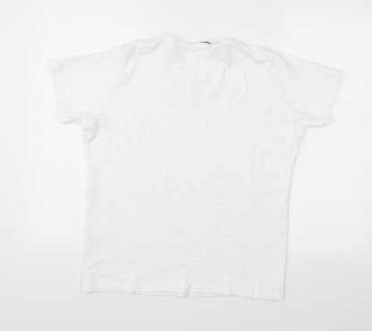 Womens UK Size M Isle White Basic T-Shirt
