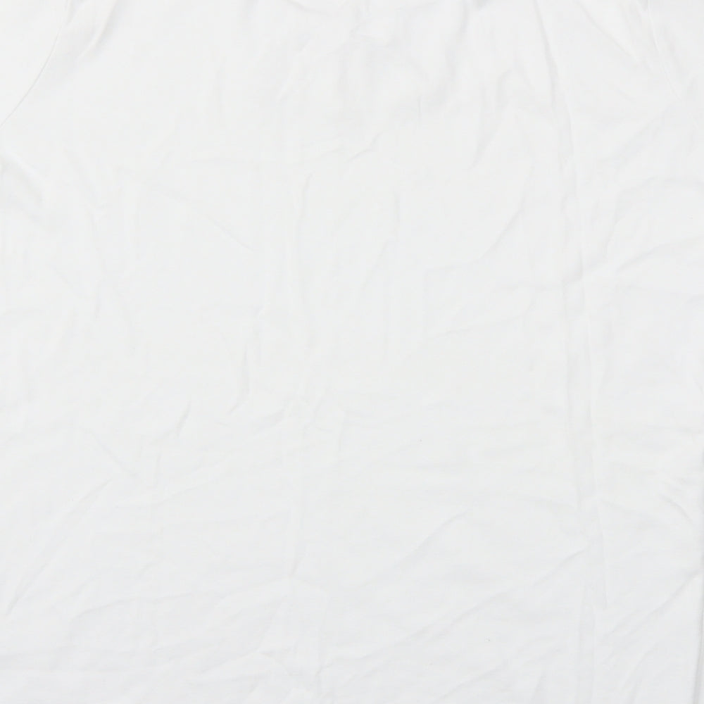 Womens UK Size M Isle White Basic T-Shirt