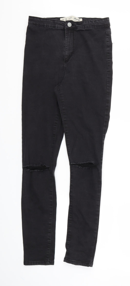 Denim & Co. Womens Black   Skinny Jeans Size 10 L28 in