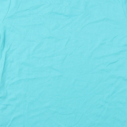 ISLE  Womens Blue Houndstooth  Basic T-Shirt Size M