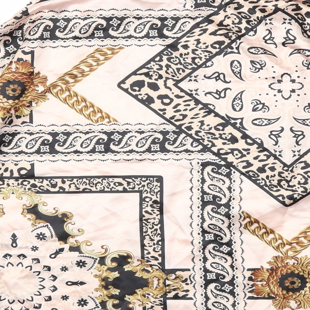 Boohoo Womens Pink Argyle/Diamond  Basic Blouse Size 10