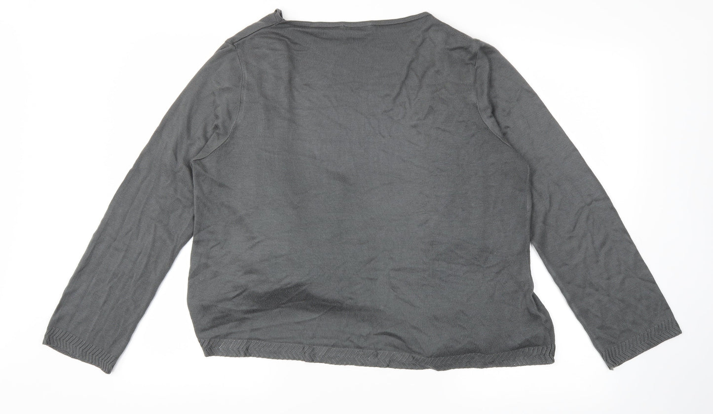 M&S Womens Grey   Cardigan Jumper Size 16