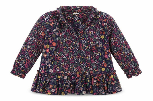 F&F Girls Blue Floral  Shirt Dress  Size 12-18 Months