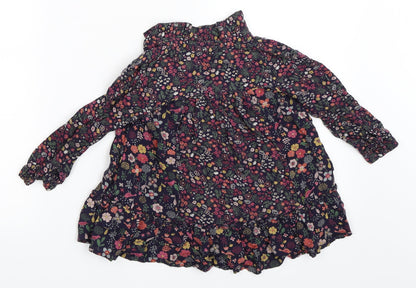 F&F Girls Blue Floral  Shirt Dress  Size 12-18 Months