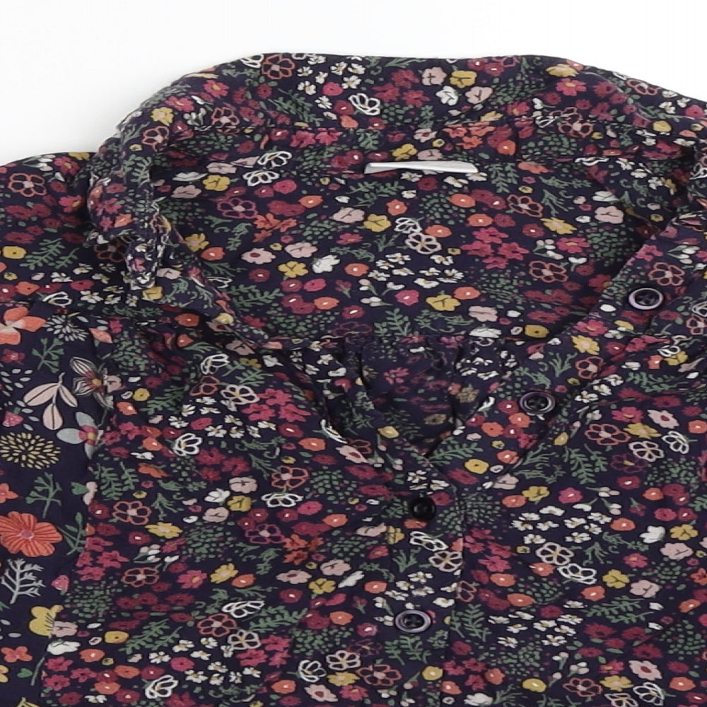 F&F Girls Blue Floral  Shirt Dress  Size 12-18 Months