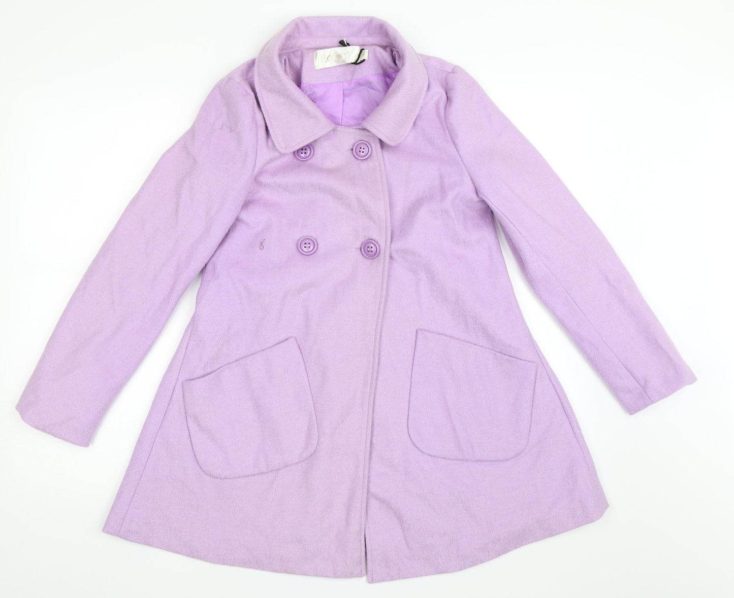 Womens UK Size S Preworn Purple Pea Coat