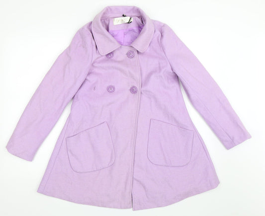 Womens UK Size S Preworn Purple Pea Coat