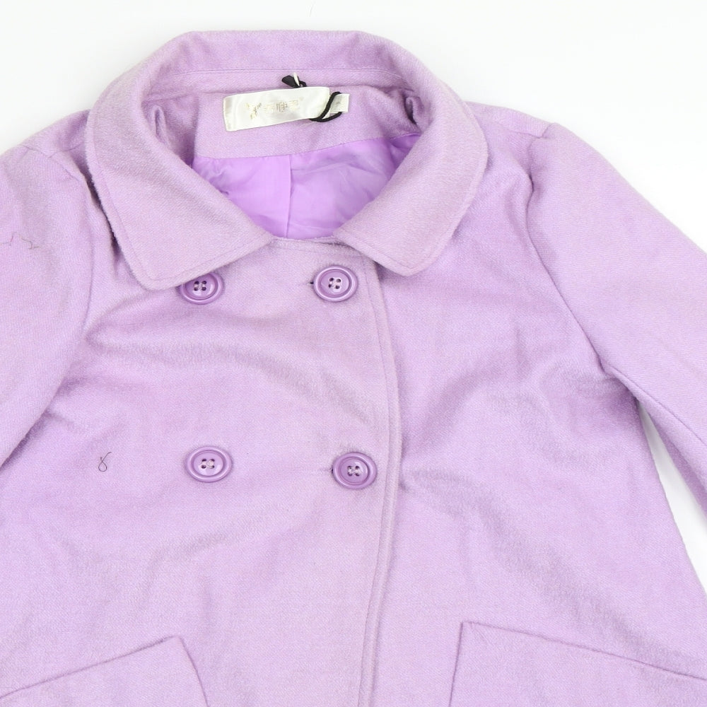 Womens UK Size S Preworn Purple Pea Coat