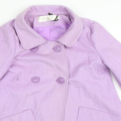 Womens UK Size S Preworn Purple Pea Coat