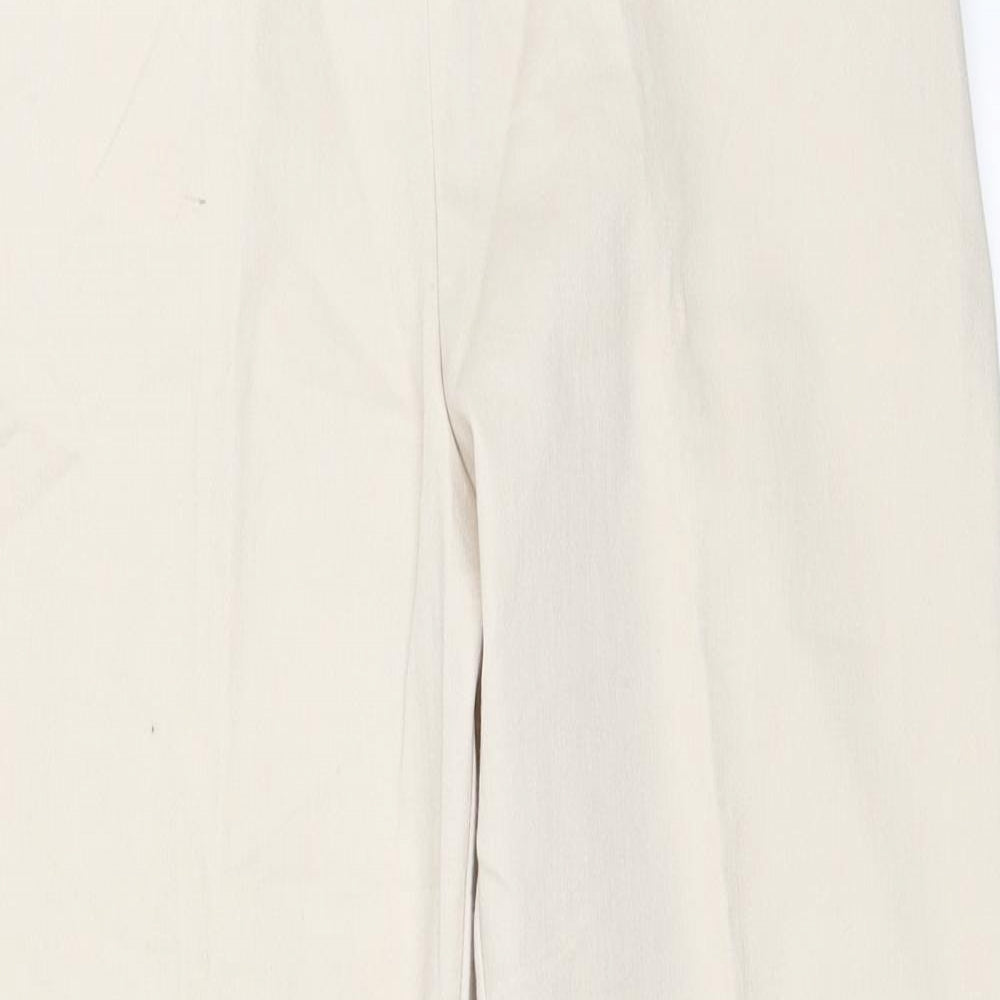 Womens UK Size 44 H&M Regular Fit Capri Beige Trousers