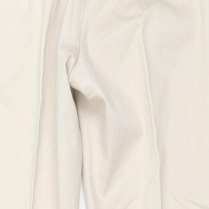 Womens UK Size 44 H&M Regular Fit Capri Beige Trousers