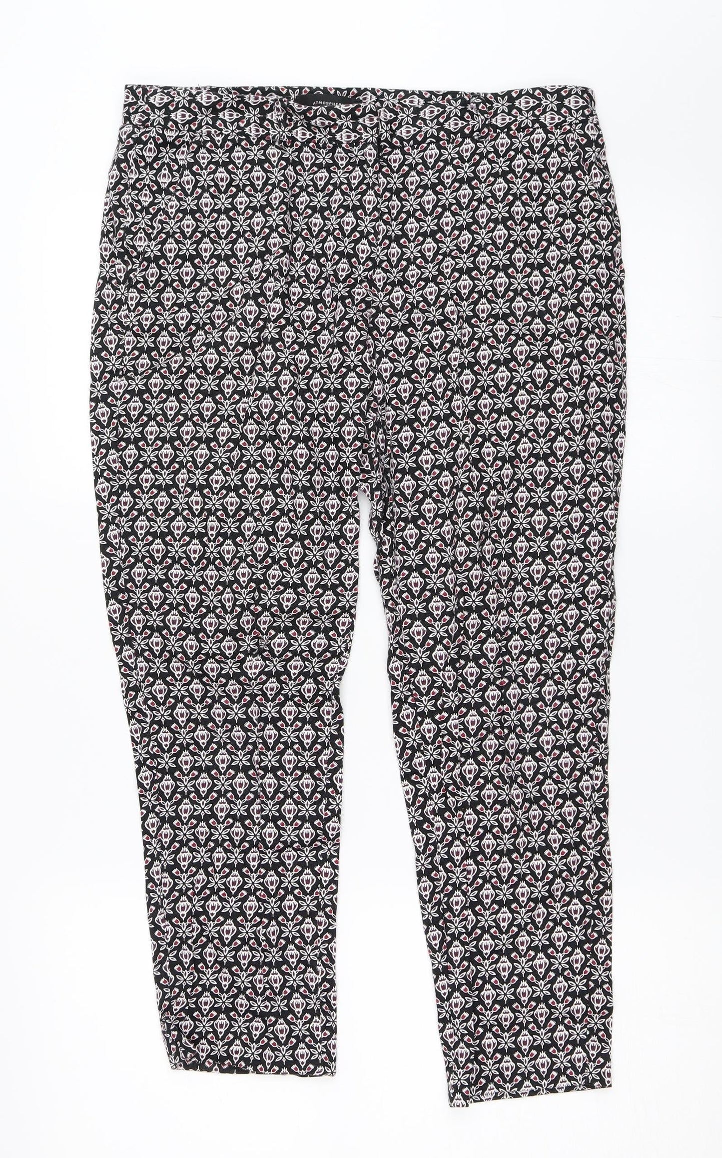 Womens UK Size 10 Atmosphere Regular Fit Capri Black Trousers