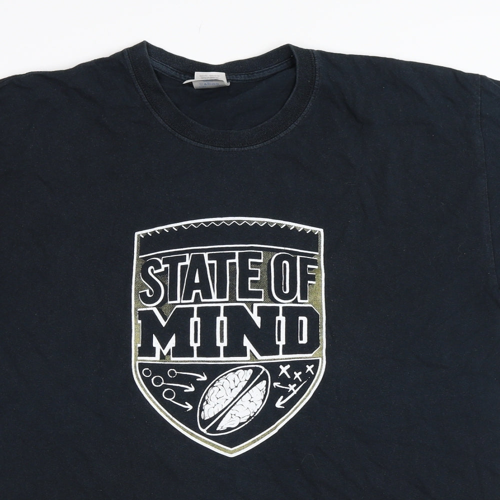 Mens UK Size L Gildan Black  T-Shirt